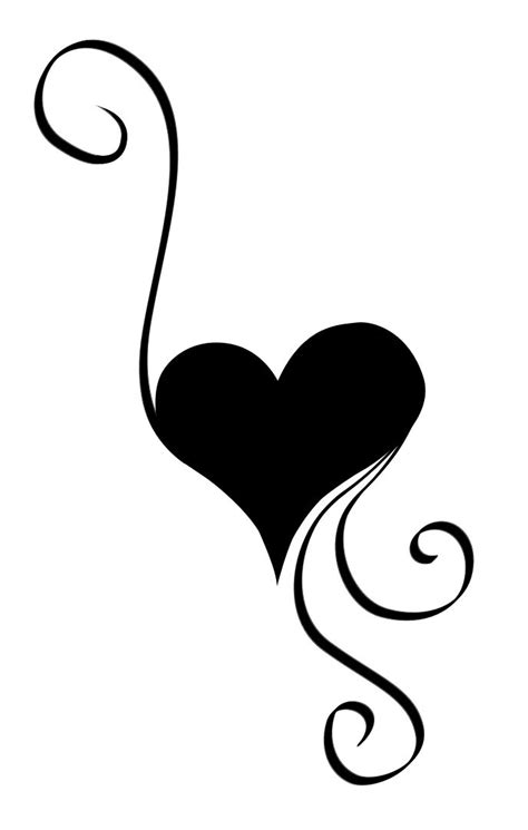 Black Heart Swirls Designs
