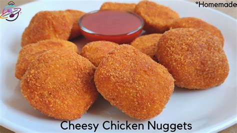 Cheesy chicken nuggets recipe | Easy chicken nuggets recipe | How to ...