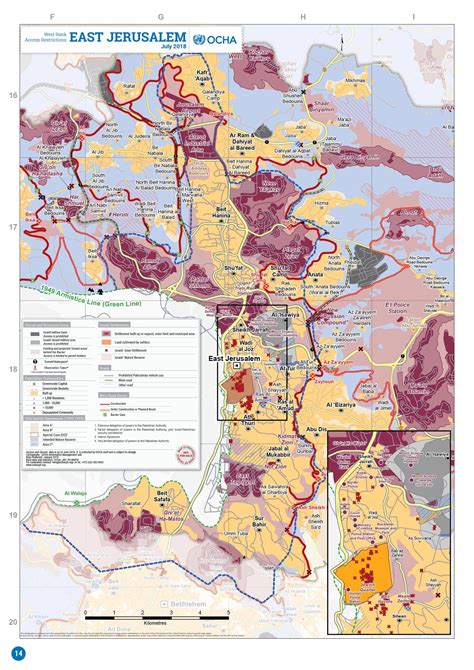 East Jerusalem map - Map of east Jerusalem (Israel)