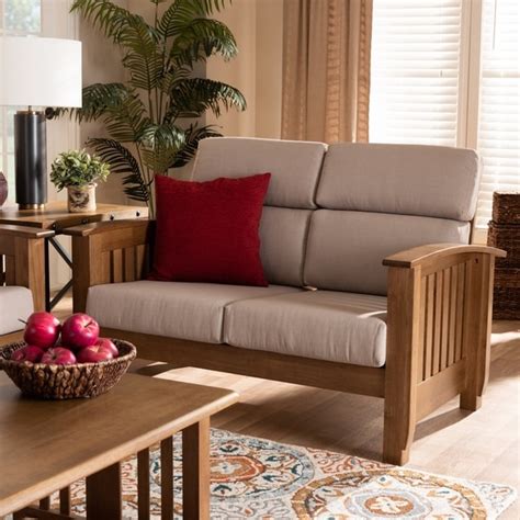 Charlotte Modern Classic Mission Style Upholstered Loveseat - Overstock - 30116927