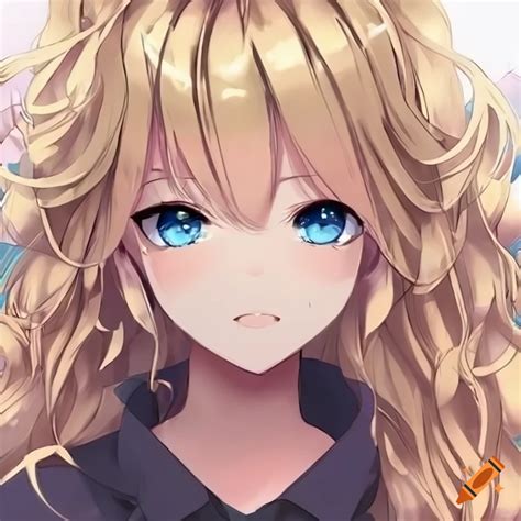3d character of a cute anime girl with blond hair and different eye colors on Craiyon