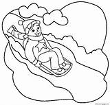 Playing Sled In The Winter S1b7a Coloring Page Printable sketch template