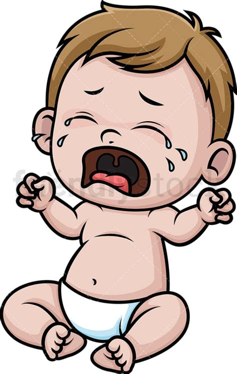 Crying Baby Cartoon Clipart Vector - FriendlyStock