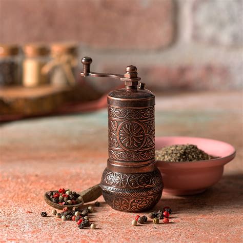 home crystalia black pepper and spice grinder manual pepper mill with ...