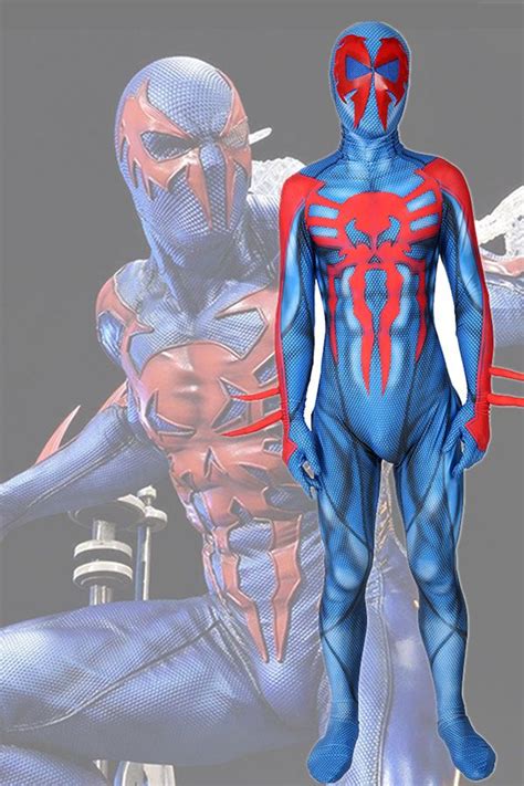 Spider-Man 2099 Miguel O'Hara Cosplay Costume Into the Spider-Verse-Takerlama | Spiderman ...