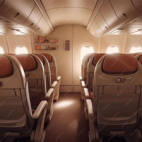 Premium AI Image | Interior of a modern airplane with beautiful seats