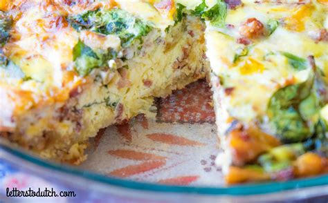 Spinach & Bacon Hash Brown Quiche – Letters To Dutch