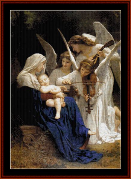 BOU-24 - Song of the Angels - All cross stitch patterns - - Bouguereau ...