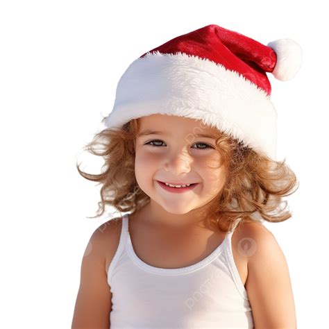 Adorable Little Girl In Santa Hat During Christmas Beach Holiday, Funny ...