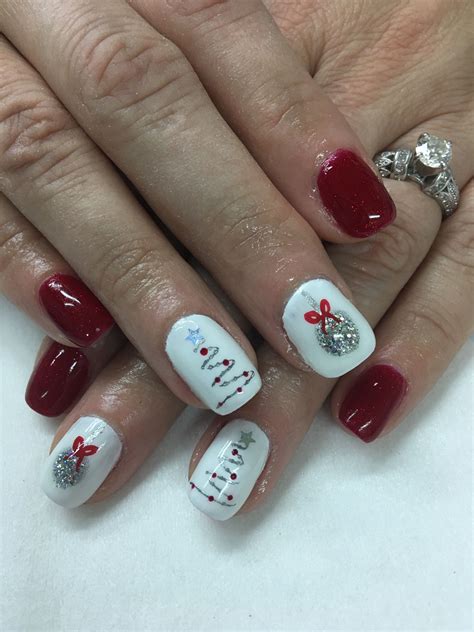 Christmas Nails Gel Short Simple Tree