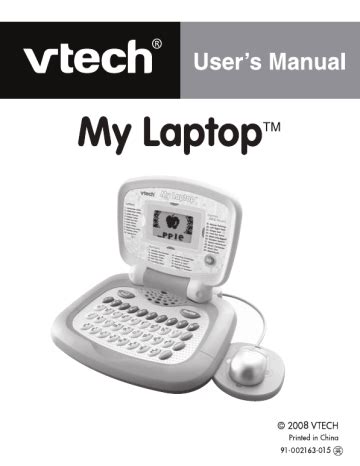 User's manual | VTech Learning Laptop User`s manual | Manualzz