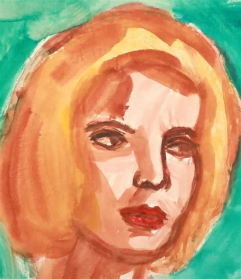 VINTAGE IMPRESSIONIST WATERCOLOR painting female portrait $43.15 - PicClick