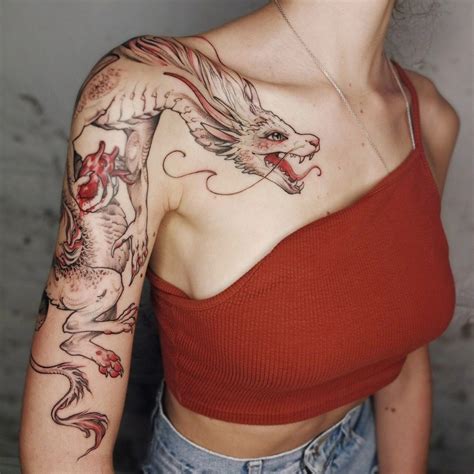 Dragon Tattoo for Women | Elegant and Simplistic Design