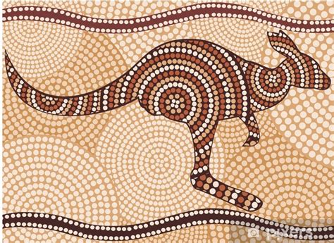 Wall Mural kangaroo (painting in the Aboriginal style, abstract ...