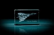 Laser Etched AVRO Vulcan Bomber Crystal Cube