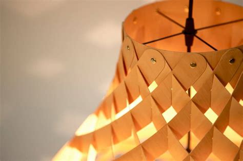Woven Bamboo Veneer Pendant Lighting by Edward Linacre
