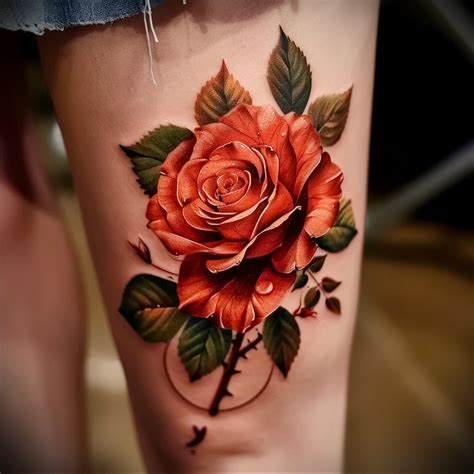 What are the best ink colors for tattoos - A vibrant red rose tattoo ...