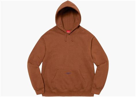 Supreme Micro Logo Hooded Sweatshirt (SS22) Brown | Hype Clothinga