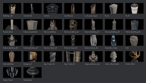 Free Building/Skyscraper Element 3D Model Pack VFXER.com