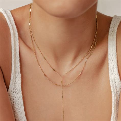 Y Layered Necklace Gold – Hey Happiness