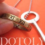 Skeleton Key Pendant with Roman Numeral Hoop Charm Necklace in Silver – DOTOLY