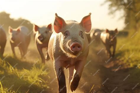 Premium Photo | Sunrise on the Sow Farming photo