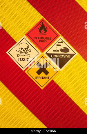 Danger Chemicals Corrosive Irritant Warning Sign Stock Photo - Alamy
