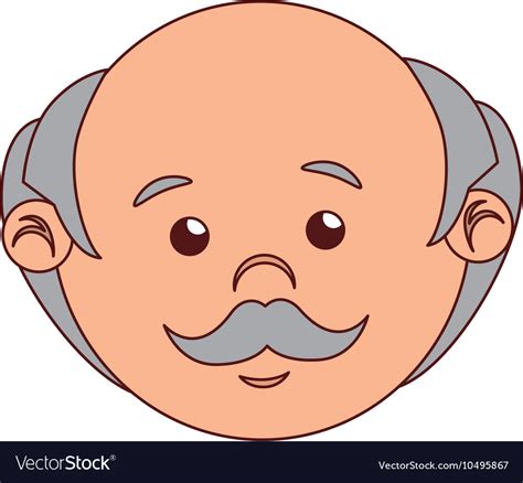 Man cartoon old bald isolated Royalty Free Vector Image