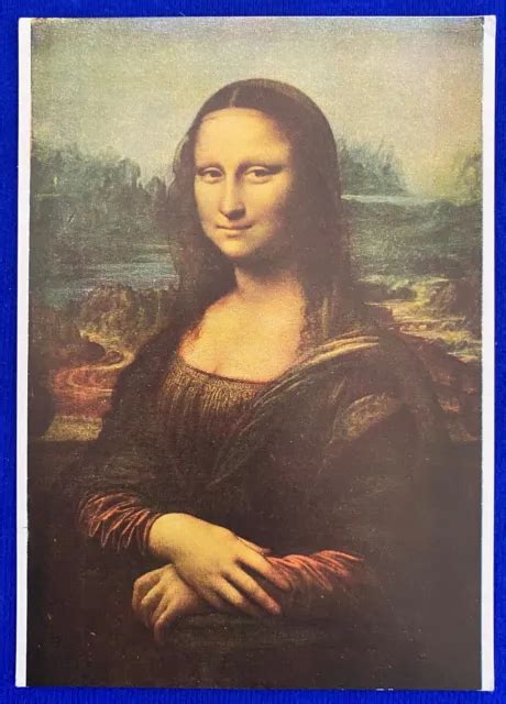 VINTAGE 1950S LEONARDO Da Vinci "Mona Lisa" Art Painting Postcard $4.95 - PicClick