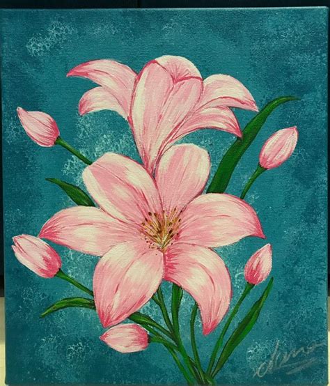 Lily Flowers | Etsy | Flower painting canvas, Lily painting, Flower ...