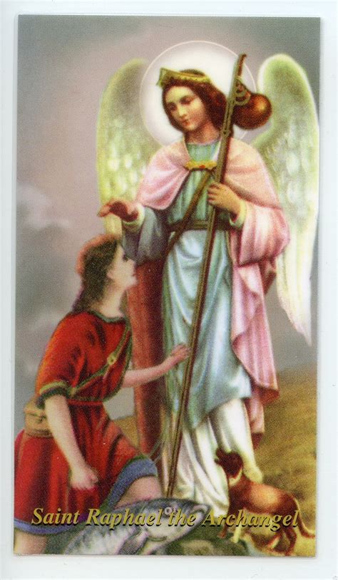 ST. RAPHAEL - LAMINATED HOLY CARDS- QUANTITY 25 PRAYER CARDS - Catholic ...