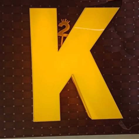 K Shape Yellow LED Acrylic Letter, For Sign Board, 18 X 12 Inch (lxw) at Rs 140/square inch in ...