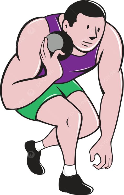 Shot Put Track And Field Athlete Cartoon Man Throw Male Vector, Man, Throw, Male PNG and Vector ...