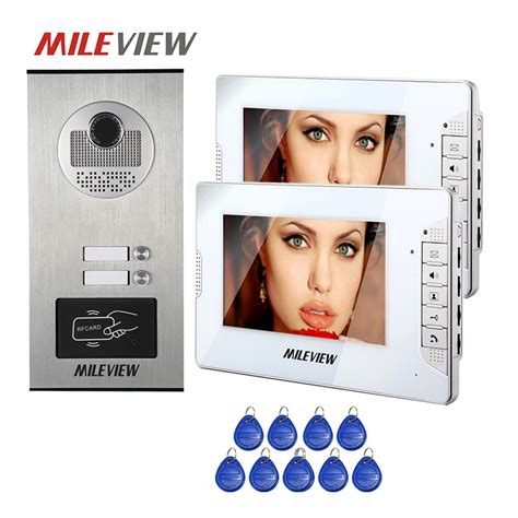 Brand New 7" LCD Screen Video Intercom Door Phone System 2 White Monitors RFID Access Door ...