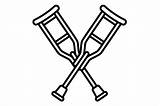 Crutches Coloring Pages sketch template