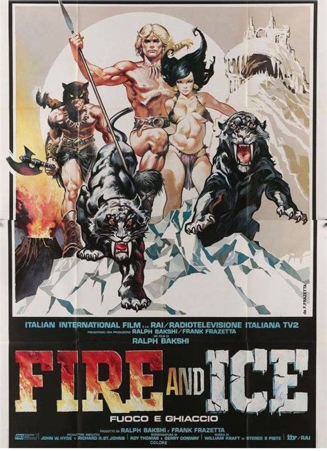 "Fire and Ice", movie poster. 1983. | Animated movie posters, Movie poster art, Frank frazetta