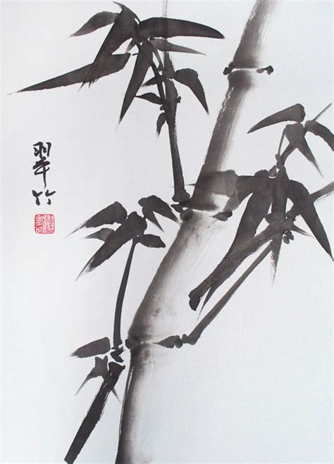 Chinese Calligraphy, Chinese Painting, Japanese Painting, Bamboos, Wall Art, Peace, Zen Art, B&W ...