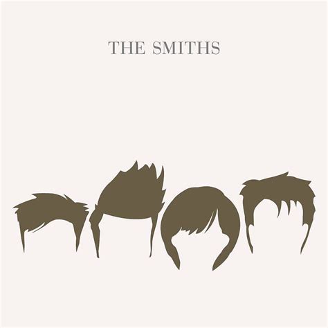 the smiths poster with three men's haircuts in brown and white