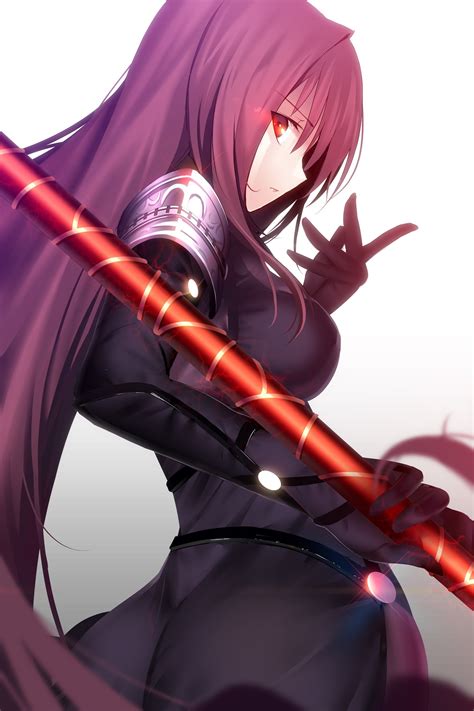 Fate Grand Order, Lancer (Fate Grand Order), Purple Hair, Red Eyes, Spear, Long Hair Wallpapers ...