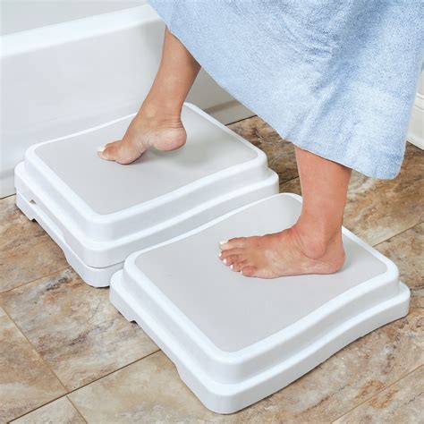 Support Plus Stackable Bath Safety Steps - Slip-Resistant Step Stool ...