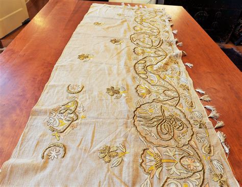 RARE Ottoman Turkish Gold Metallic Embroidered Tughra Calligraphy 22" x 90" • $335.00 | Antique ...