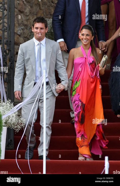 Lionel Messi and Antonella Roccuzzo The wedding of Andres Iniesta and Stock Photo: 66019714 - Alamy