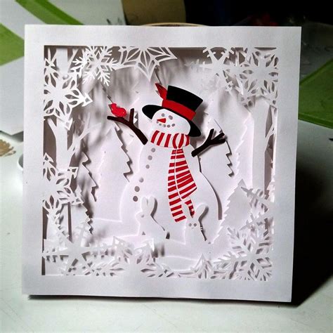 Snowman Shadow box 3D Layered papercut template. Cute winter | Etsy ...