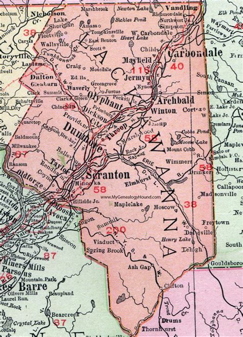 Lackawanna County Pennsylvania Map