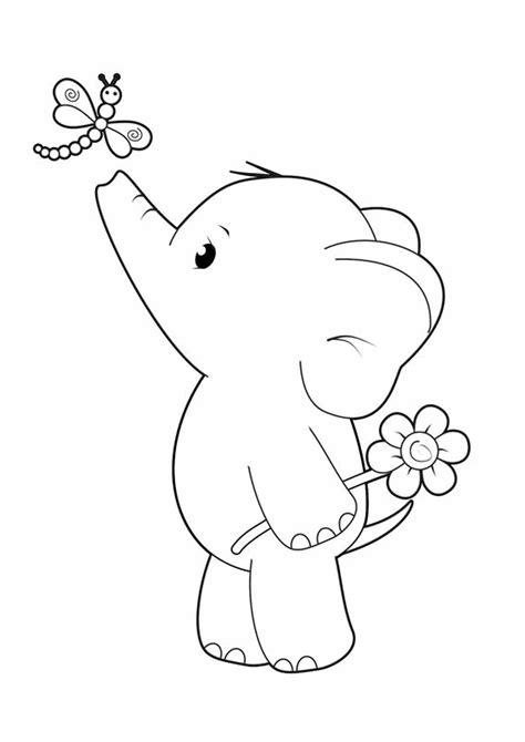 Printable Baby Elephant Coloring Pages