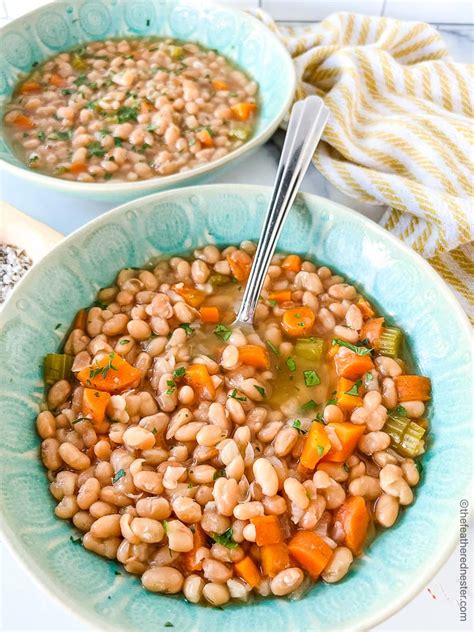 Instant Pot Navy Bean Soup (No Soak) - The Feathered Nester - Food 24h