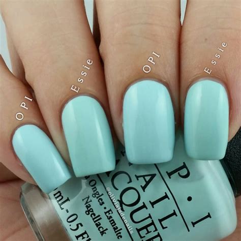 OPI Gelato On My Mind vs Essie Mint Candy Apple swatched by Olivia Jade Nails Nail Polish Style ...