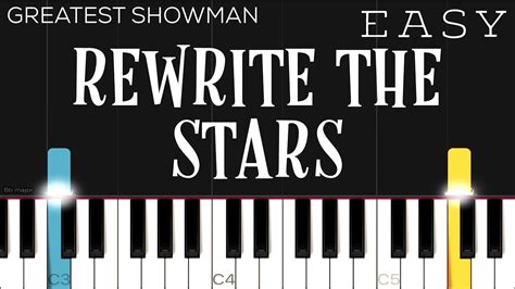 The Greatest Showman - Rewrite The Stars | EASY Piano Tutorial - YouTube