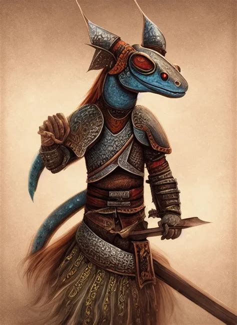 KREA - Cute anthropomorphic Gecko in turkic khaganate, khitan, lord, war, knight, warrior ...