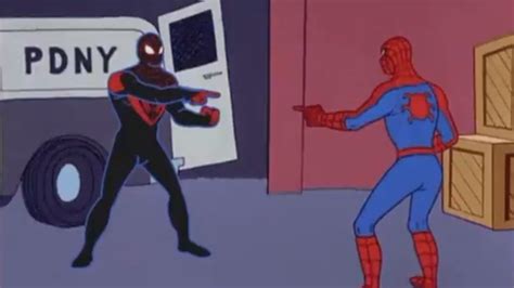 Spiderman pointing at other guy Blank Template - Imgflip